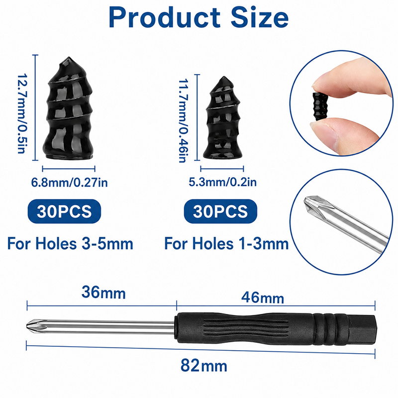 🔥 Last Day 50% OFF 🔥 60PCS Self-Sealing Tire Repair Rubber Nails Kit with 2 Sizes