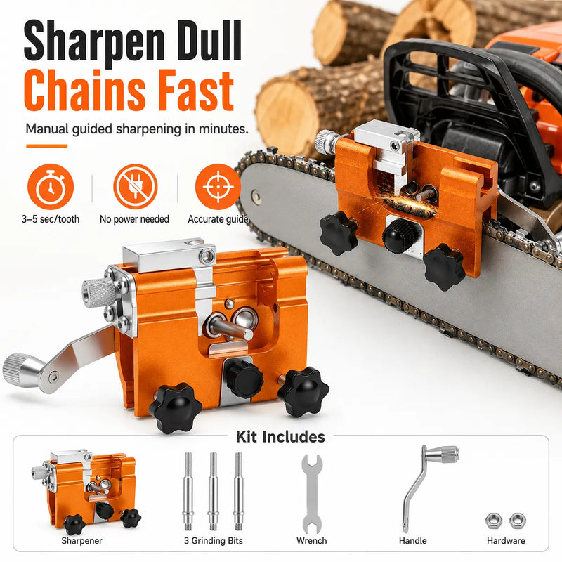 ⛓️ Manual Chainsaw Chain Sharpener – Restore Dull Chains Fast