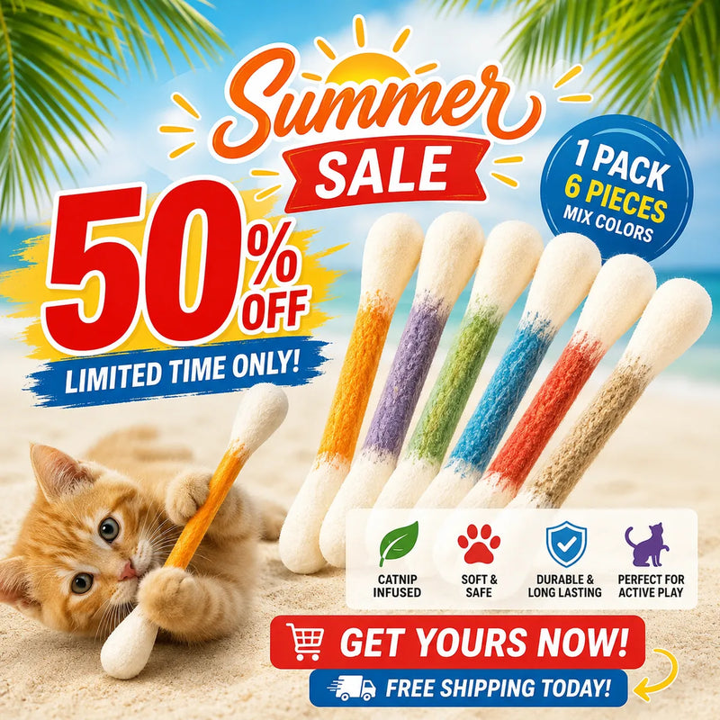 🥳2026 HOT SALE🥳💞50K+ SOLD!💛✨ BUY 2 GET 1 FREE 🏆 Giant Catnip Swab Toys 🧼