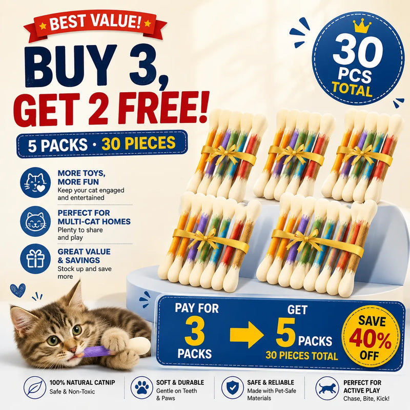 🥳2026 HOT SALE🥳💞50K+ SOLD!💛✨ BUY 2 GET 1 FREE 🏆 Giant Catnip Swab Toys 🧼