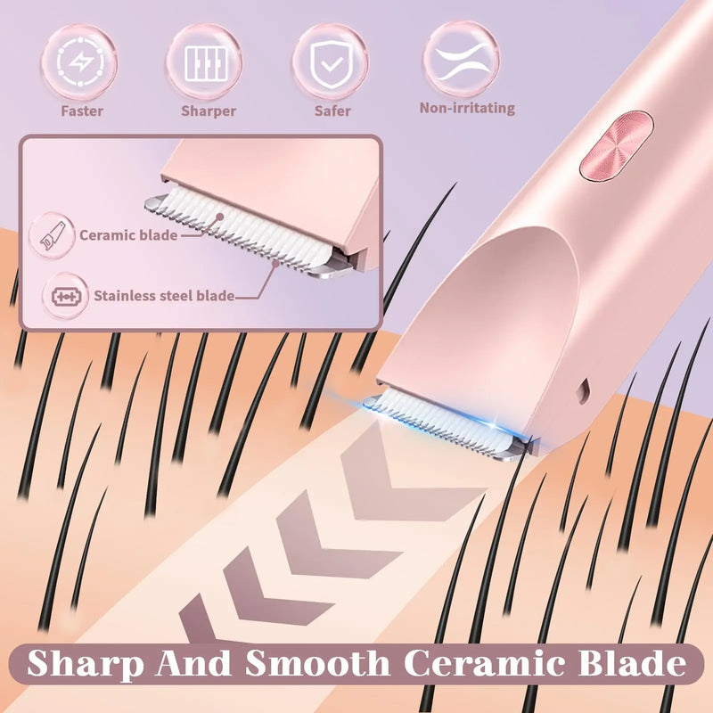 ✨ Silky Glow 2-in-1 Elektrischer Damenrasierer – Für eine glatte, sanfte Haut von Kopf bis Fuß
