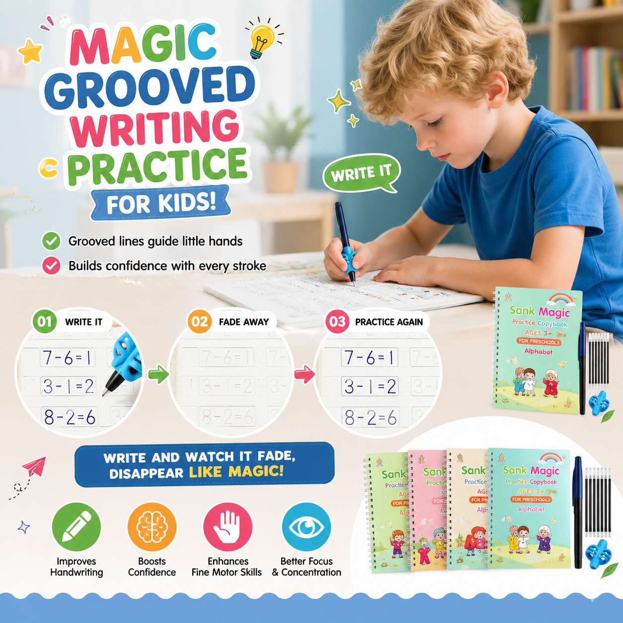 💥LAST DAY SALE 50%OFF💥📚 Kids Practice Copybook Set (4Pcs/Set) (2026 ...